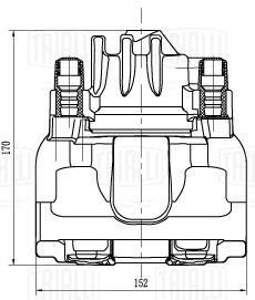 Суппорт тормозной для автомобилей Volvo S60 (00-)/S80 (98-)/XC70 (00-) передний правый d=57мм - CF 002279 - 3