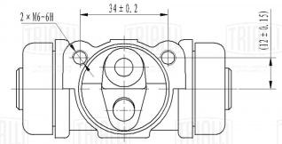 Цилиндр тормозной задний для автомобилей Nissan Pathfinder (95-) левый/правый d=22.2мм - CF 0307 - 2