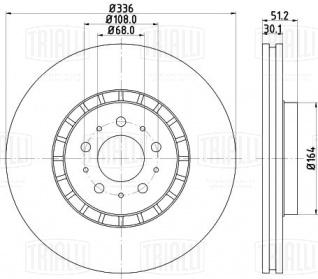 Диск тормозной передний для автомобилей Volvo XC 90 (02-) d=336 - DF 106113 - 2