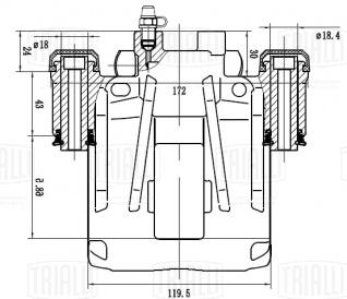Суппорт тормозной для автомобилей Fiat Ducato (Sollers-RUS) (02-) (230; 244) задний правый d=46мм - CF 162162 - 3