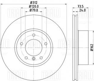 Диск тормозной для автомобилей BMW X1 (E84) (09-) передний d=312 - DF 261008 - 2