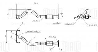 Труба приёмная для автомобилей Hyundai Getz (02-) 1.1i (алюминизированная сталь) - ERP 1612 - 