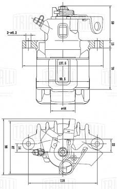 Суппорт тормозной для автомобилей VW Polo IV (01-) задний правый d=34мм - CF 182014 - 3