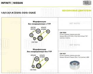 Ролик приводного ремня для автомобилей Nissan Almera Classic (06-)/Almera N16 (00-) 1.6i (натяжной)  ремня компрессора и генератора D=84 - CM 1401 - 5
