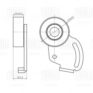Ролик приводного ремня для автомобилей Peugeot 406 (95-) 2.0i [XU] A/C- c ГУР (натяжной) с кронштейном - CM 5336 - 4