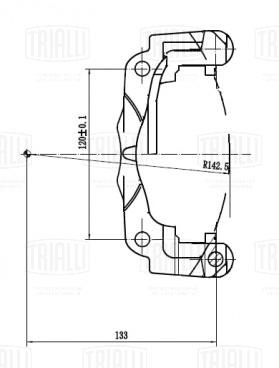 Скоба заднего левого тормозного суппорта для автомобилей Ford Transit (06-) - CF 185165 - 2
