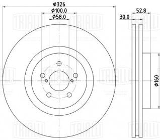 Диск тормозной передний для автомобилей Subaru Impreza WRX (00-) d=326 - DF 220108 - 2