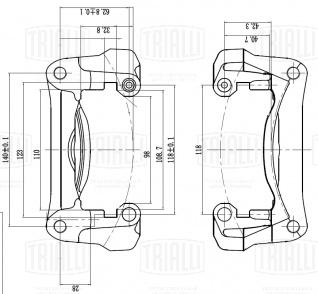 Скоба заднего правого тормозного суппорта для автомобилей Toyota Land Cruiser 200 (07-) - CF 350135 - 2