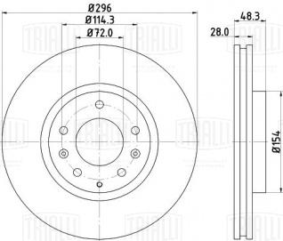 Диск тормозной для автомобилей Mazda CX-7 (07-) передний d=296 - DF 250114 - 2