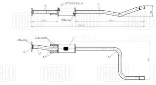 Глушитель для автомобилей Daewoo Matiz (98-) дополнительный (резонатор) (длинная труба) (алюминизированая сталь)  - EAM 1010 - 