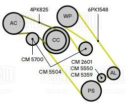 Ролик приводного ремня для автомобилей BMW 7 (E65) (01-) 3.6i/4.4i/6.0i (опорный) с кронштейном (CM 5359) - CM 5359 - 2