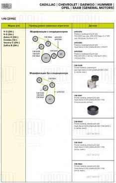 Ролик приводного ремня для автомобилей Opel Astra H (04-)/Zafira B (05-) 1.9d / Fiat Doblo (09-) 1.6d/2.0d (только ролик натяжителя) - CM 5541 - 2