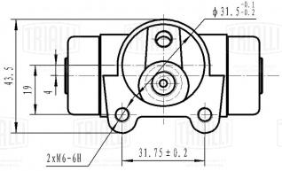 Цилиндр тормозной задний для автомобилей Renault Megane Scenic (96-)/Peugeot 306 (97-) левый/правый d=20.6мм - CF 0311 - 2