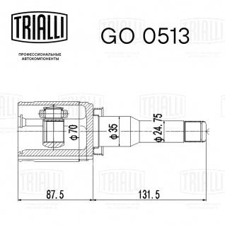 ШРУС внутренний левый для автомобилей Aveo T300 (11-) 1.6i AT - GO 0513 - 2