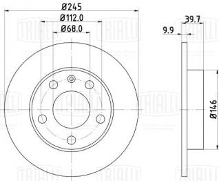 Диск тормозной для автомобилей Audi A4 (00-) / (04-) задний d=245 - DF 180132 - 2