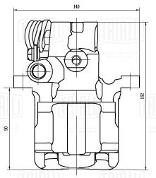 Суппорт тормозной для автомобилей Audi 80 (86-)/100 (82-)/(90-) задний правый d=38мм - CF 002071 - 3