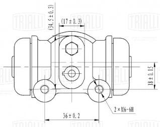 Цилиндр тормозной задний для автомобилей Fiat Ducato 230 (94-)/Peugeot Boxer (94-) левый/правый d=25.4мм - CF 2107 - 2