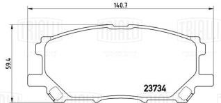 Колодки тормозные дисковые для автомобилей Lexus RX (03-) / Toyota Harrier (03-) передние - PF 4346 - 2