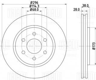 Диск тормозной передний для автомобилей Nissan Pathfinder (05-) d=296 - DF 140110 - 2
